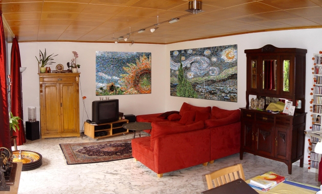 Sonnenblumen und Sternennacht